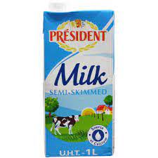 LAIT UHT PRESIDENT SEMI-SKIMMED 1L